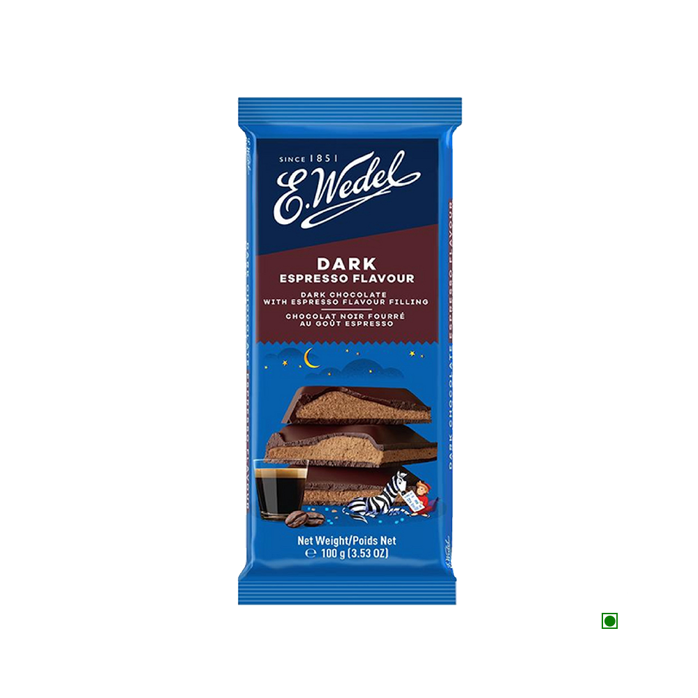 Wedel Dark Chocolate With Espresso Filling Bar 100g