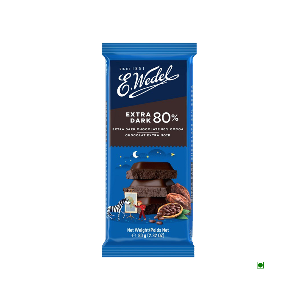 Wedel Extra Dark 80% Cococa Chocolate Bar 80g