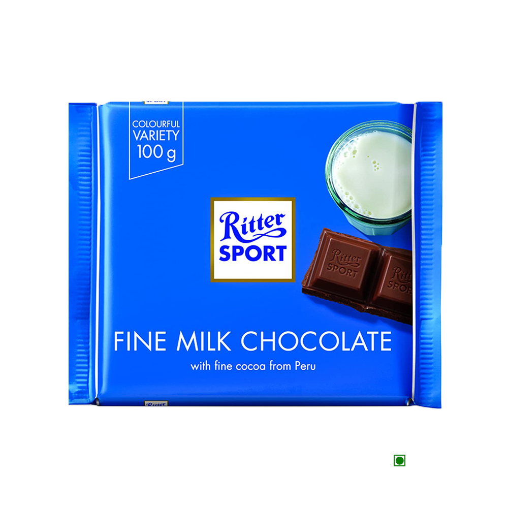 Ritter Sport Fine Milk Chocolate Bar 100g