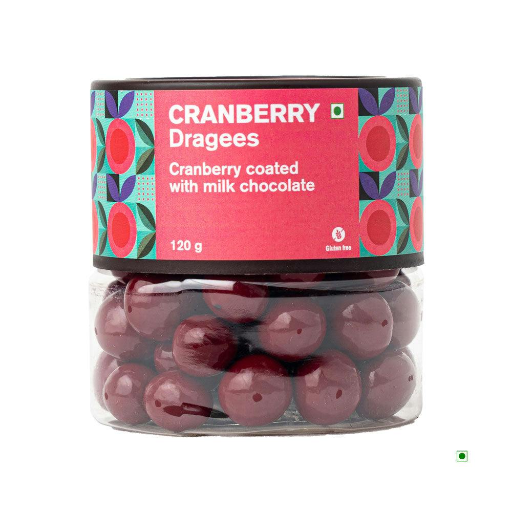 Entisi Chocolate coated Cranberry Dragees Jar 120g