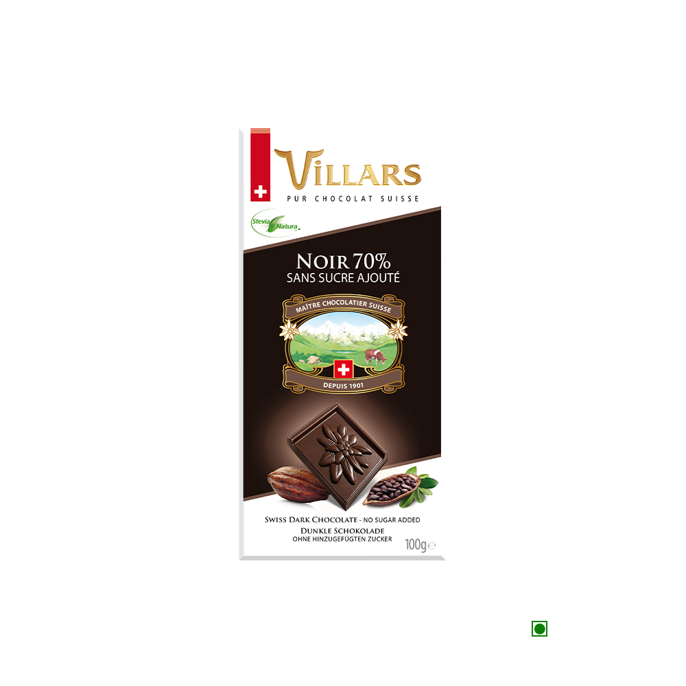 Villars Dark Chocolate Sugar Free 70% Bar 100g