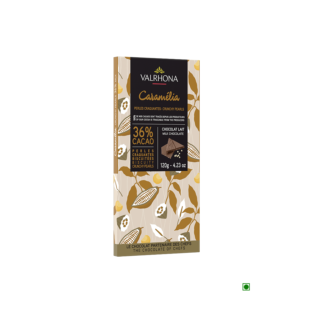 Valrhona Caramelia Crunchy Pearls 36% Bar 120g