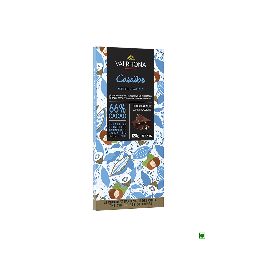 Valrhona Caraibe Hazelnut Slivers 66% Bar 120g