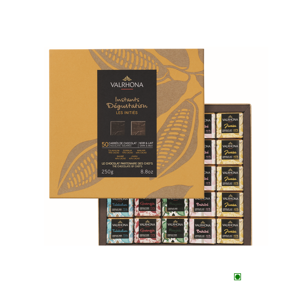 Valrhona Milk & Dark 50 Squares Gift Box 250g