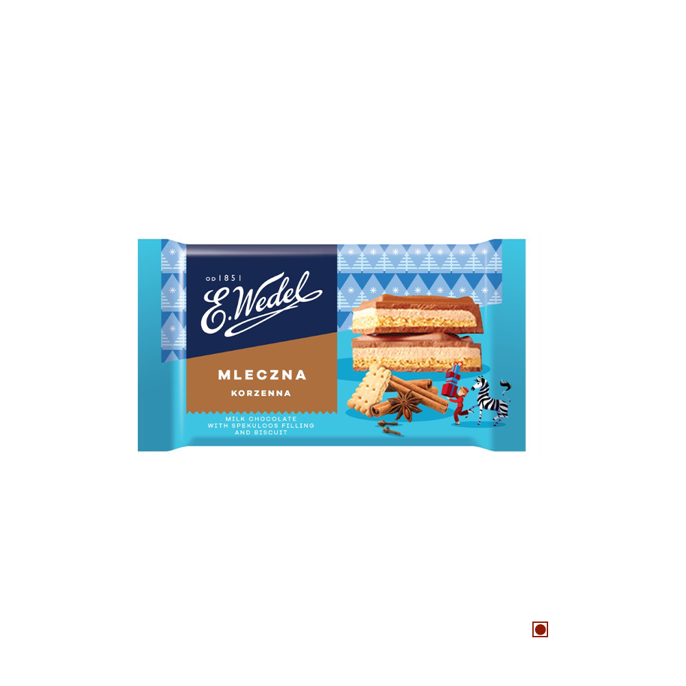 Wedel Milk Chocolate With Biscuit & Gingerbread Bar 100g